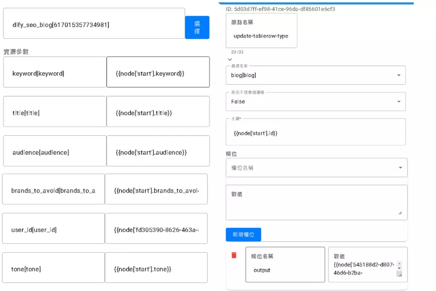 左邊為資源節點，右邊為更新表單