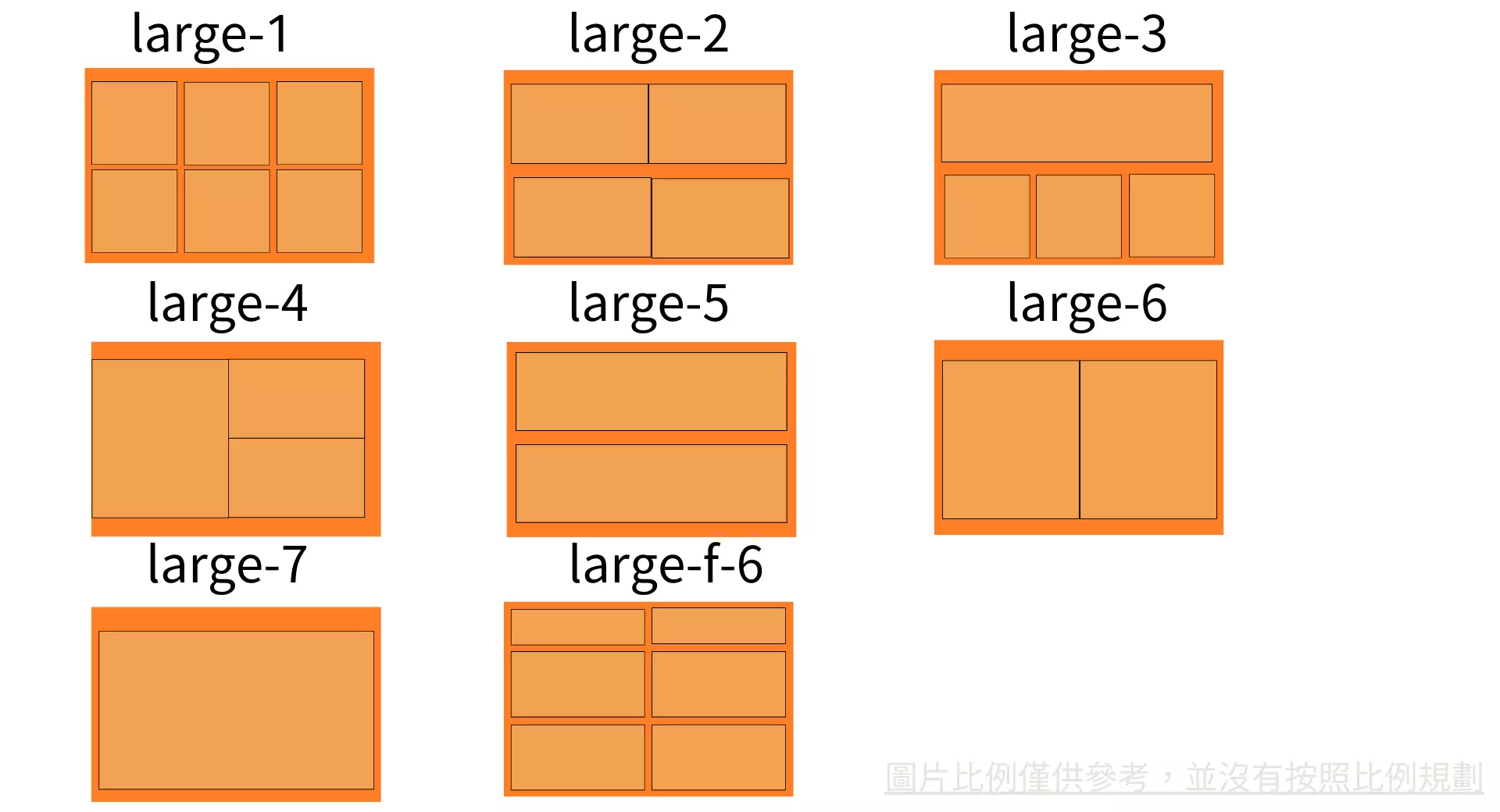 大型圖文選單各個尺寸圖